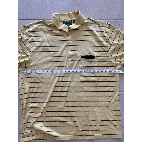 The Masters Golf Polo Shirt Mens XL Amen Corner Collection Yellow Stripe‎ VTG - Picture 8 of 8